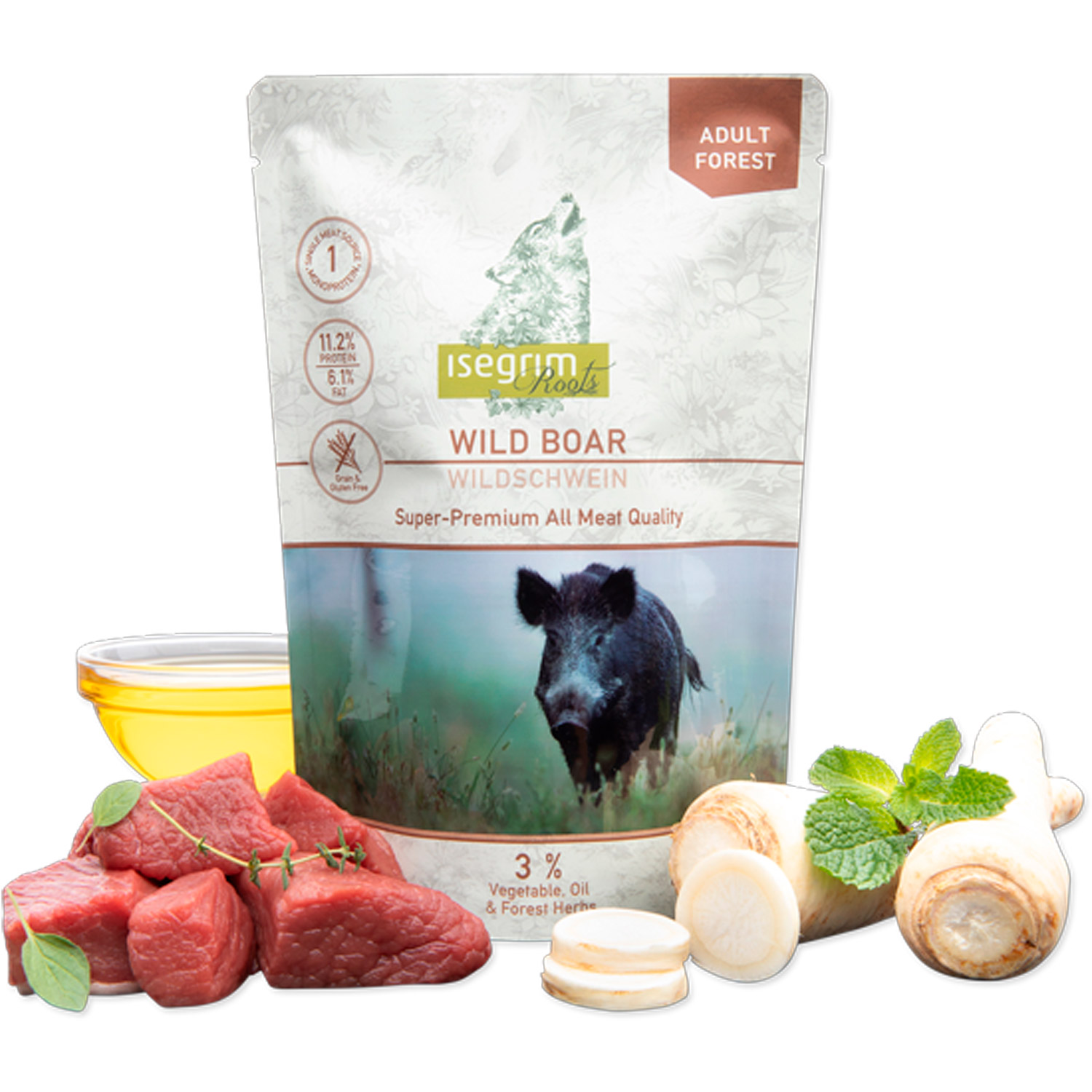 Sobre de Alimento Húmedo Isegrim Jabalí 410g para Perros